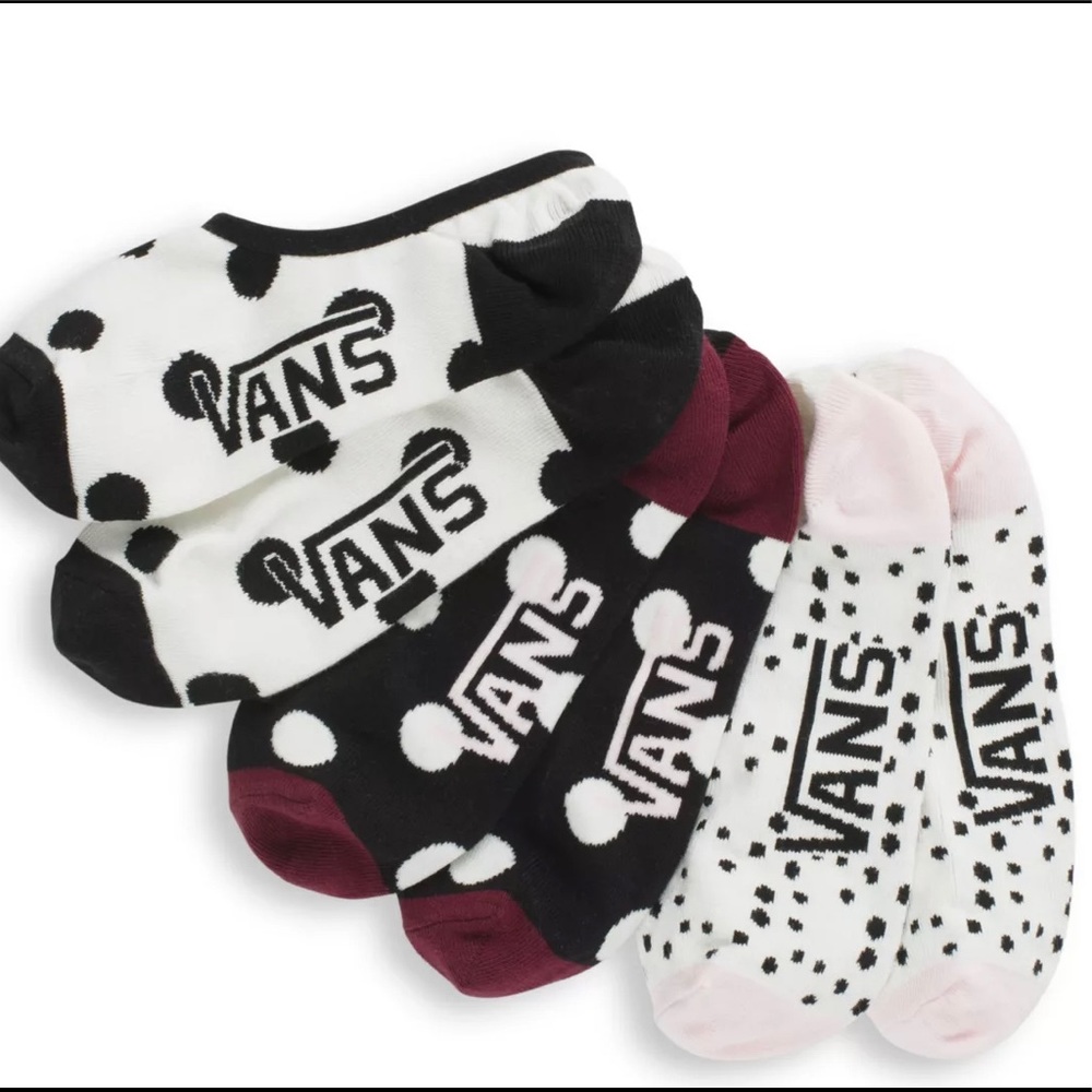 NWOT Vans Polka Dot Canoodle Socks 3 pack Shoe Size 1-6